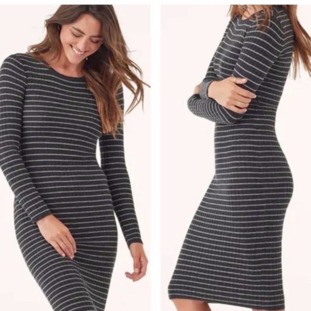 Splendid Kinsley striped sweater midi dress